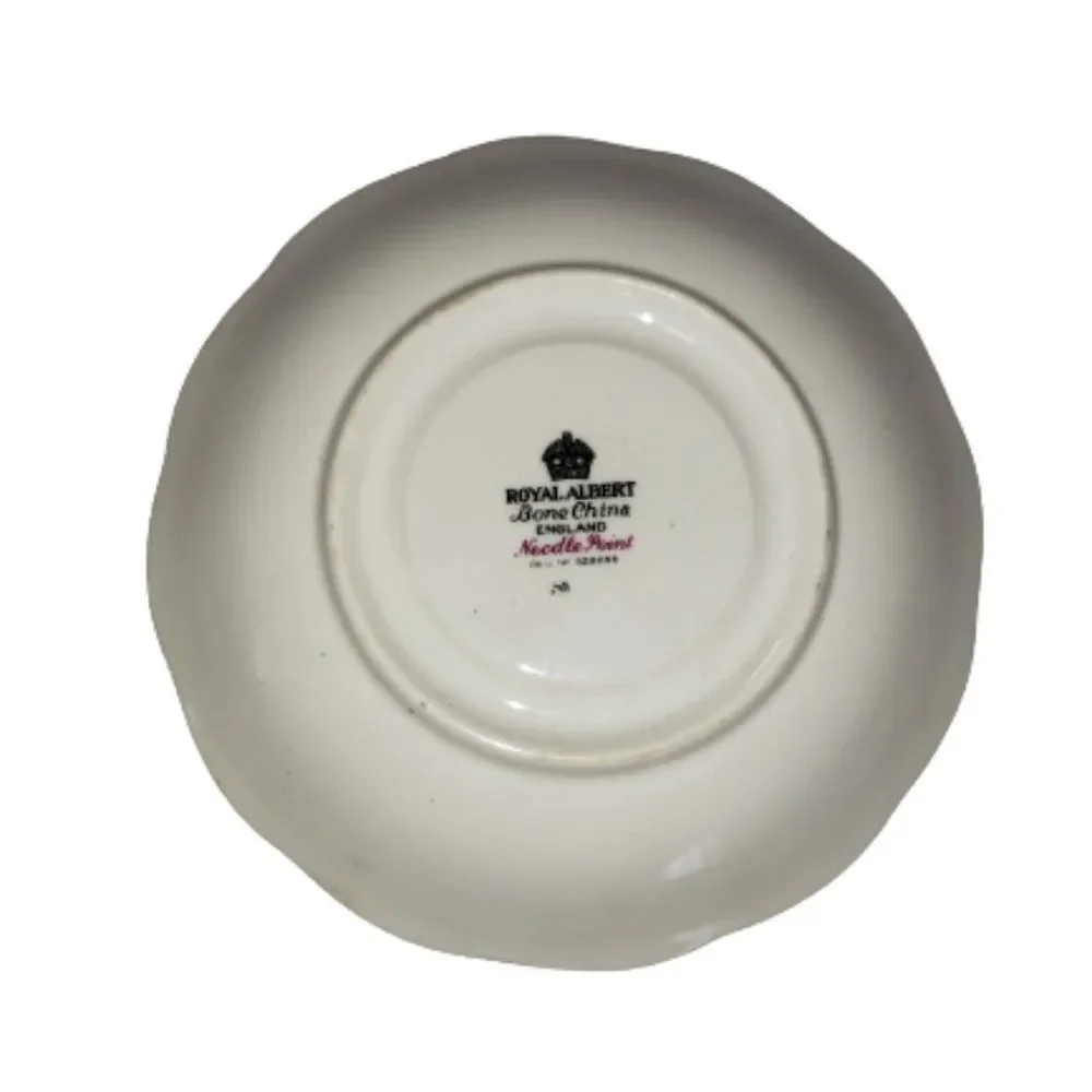 Royal Albert Needle Point Pattern Saucer Only Bone China Made In England Roses